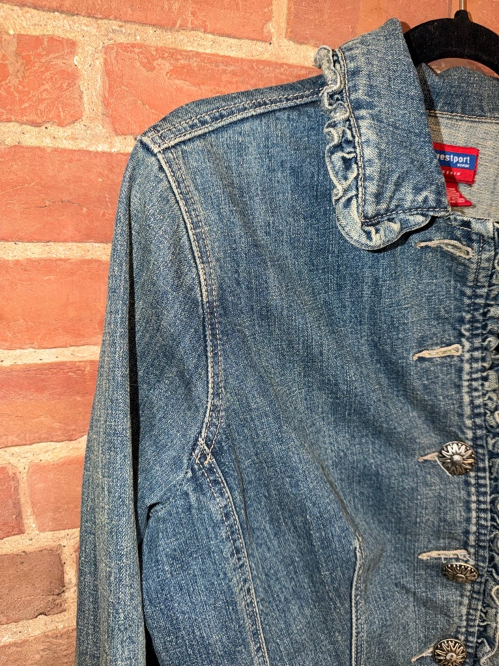 Westport Blue Ruffle-Trim Denim Jacket - Picture 6 of 12